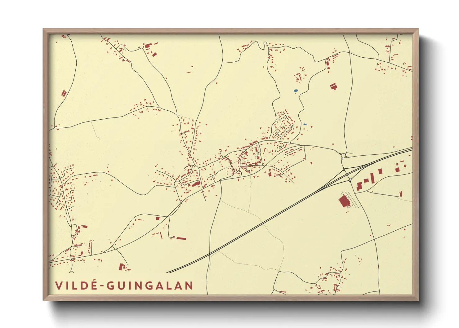 Une affiche de carte sur Vildé-Guingalan