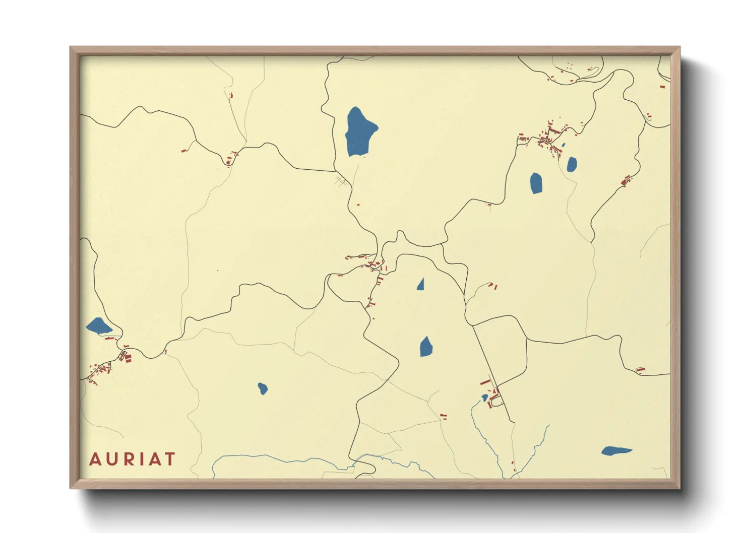 Une affiche de carte sur Auriat