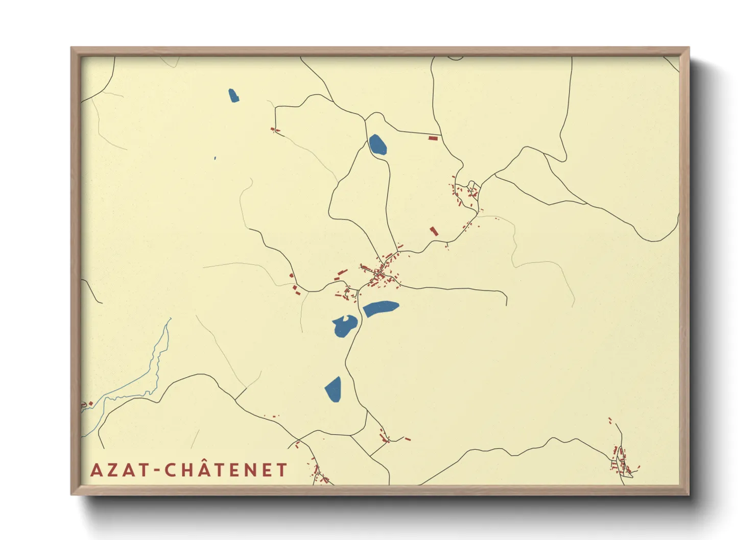 Une affiche de carte sur Azat-Châtenet