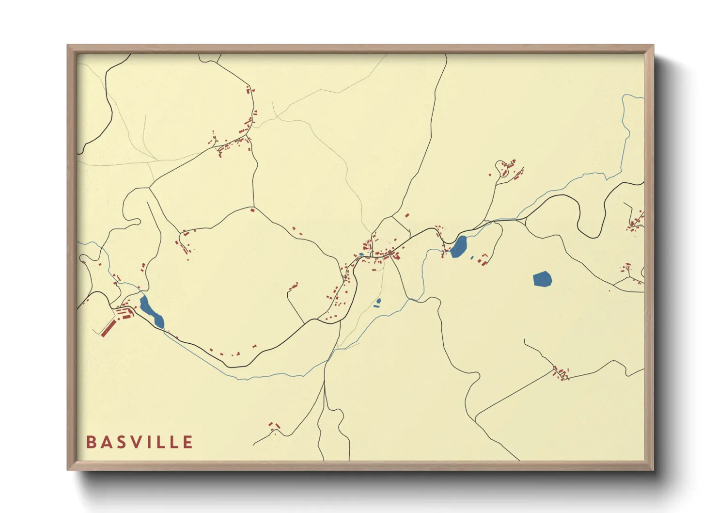 Une affiche de carte sur Basville