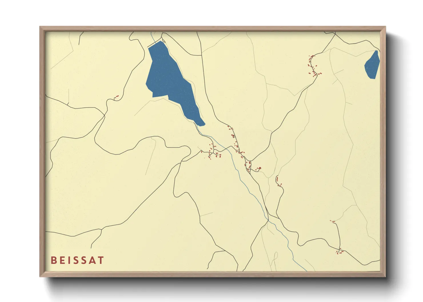 Une affiche de carte sur Beissat