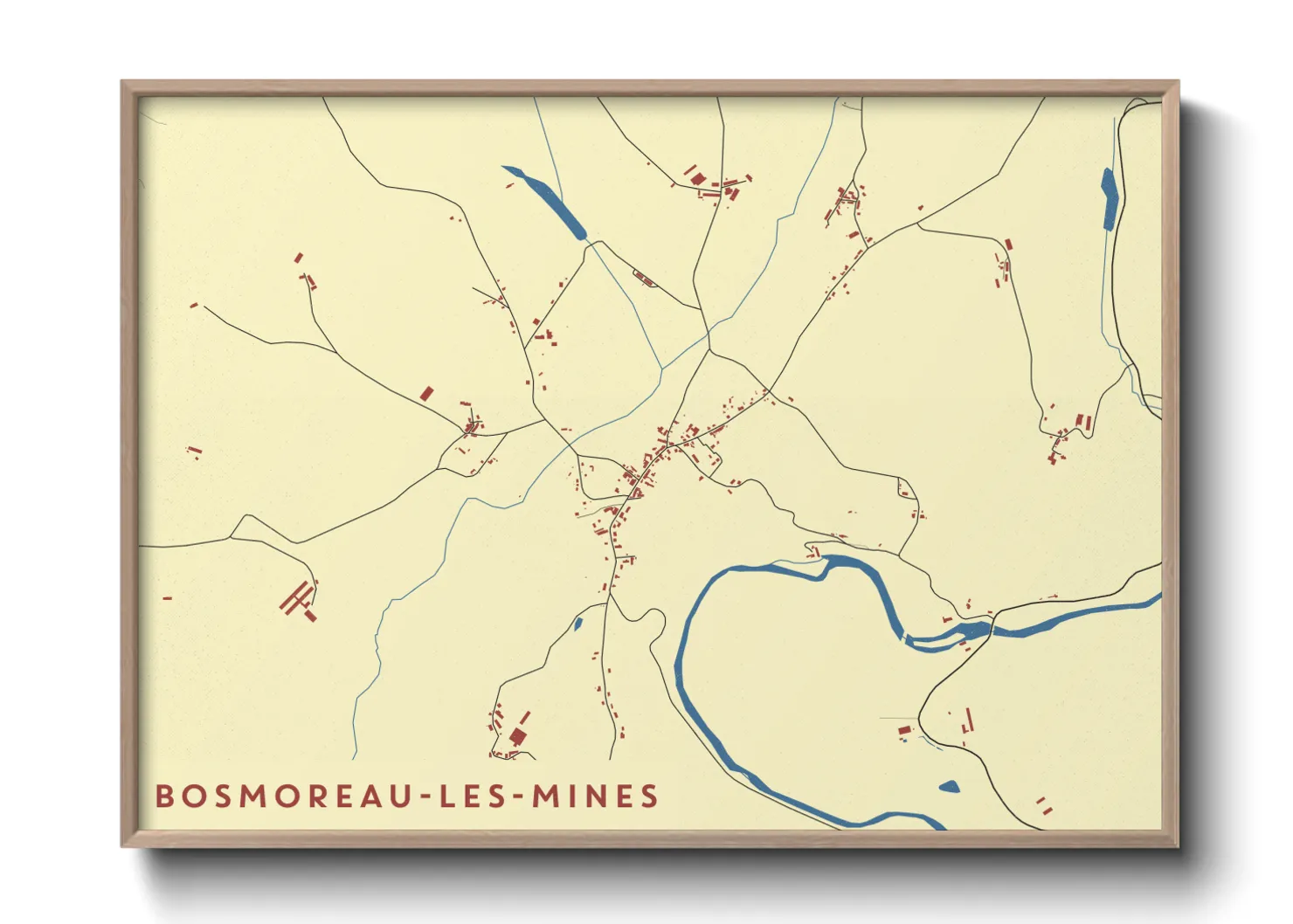 Une affiche de carte sur Bosmoreau-les-Mines