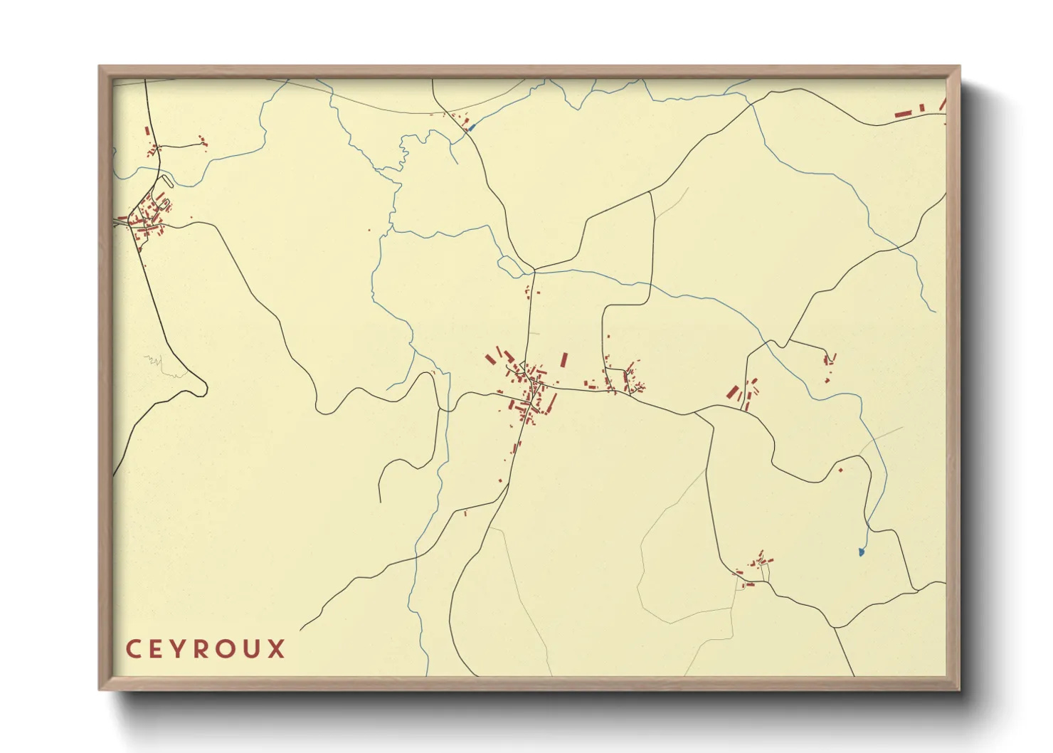 Une affiche de carte sur Ceyroux