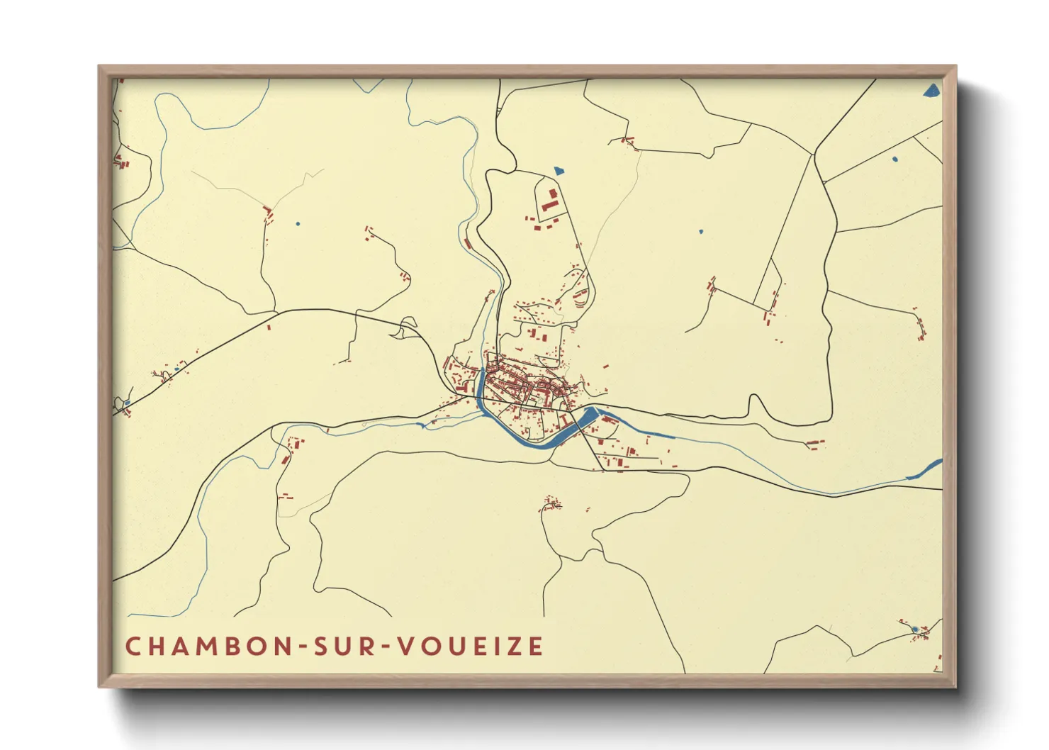 Une affiche de carte sur Chambon-sur-Voueize