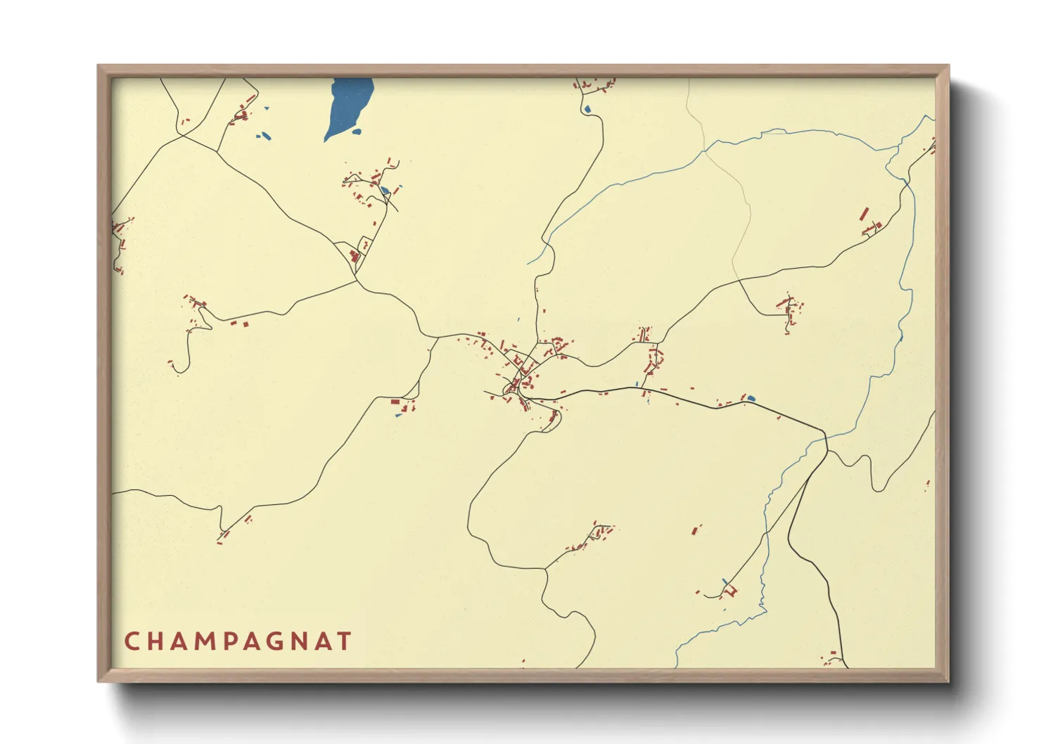 Une affiche de carte sur Champagnat