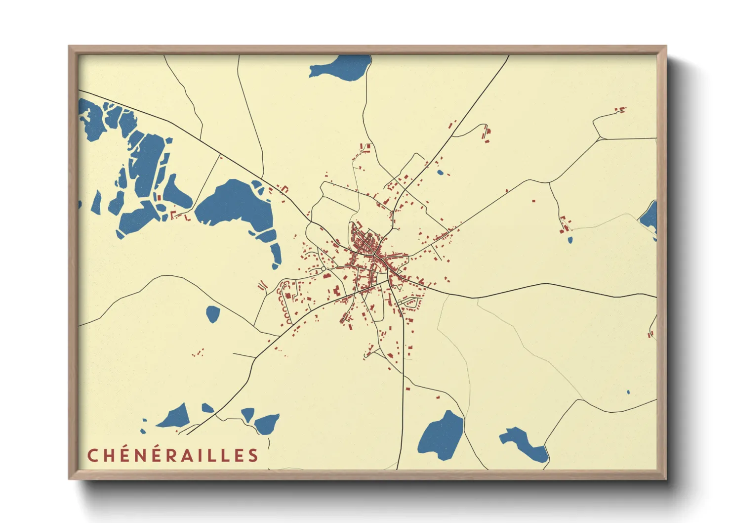Une affiche de carte sur Chénérailles