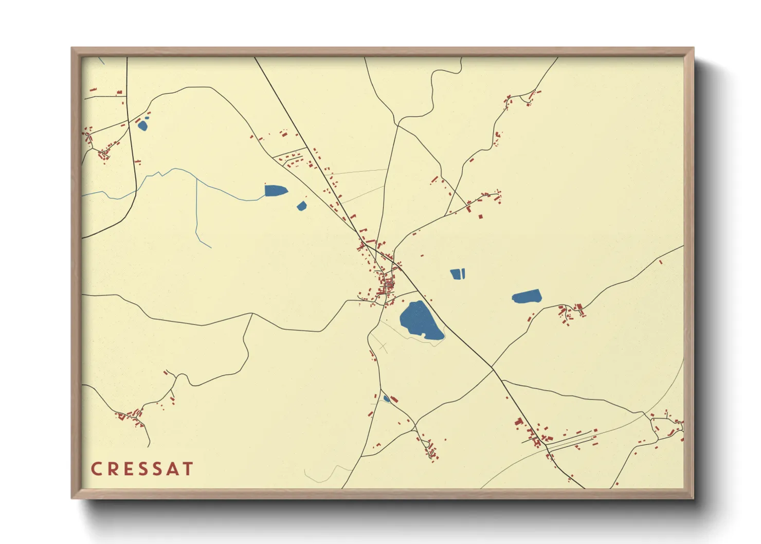 Une affiche de carte sur Cressat