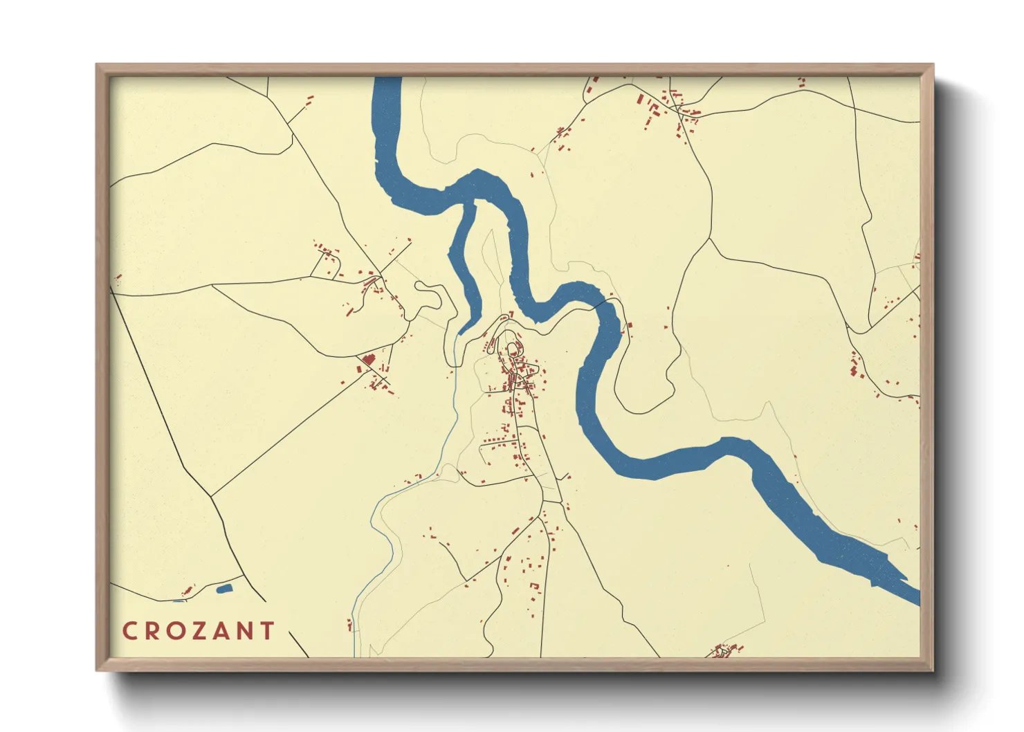 Une affiche de carte sur Crozant