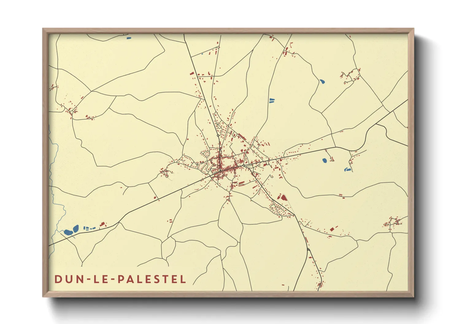 Une affiche de carte sur Dun-le-Palestel