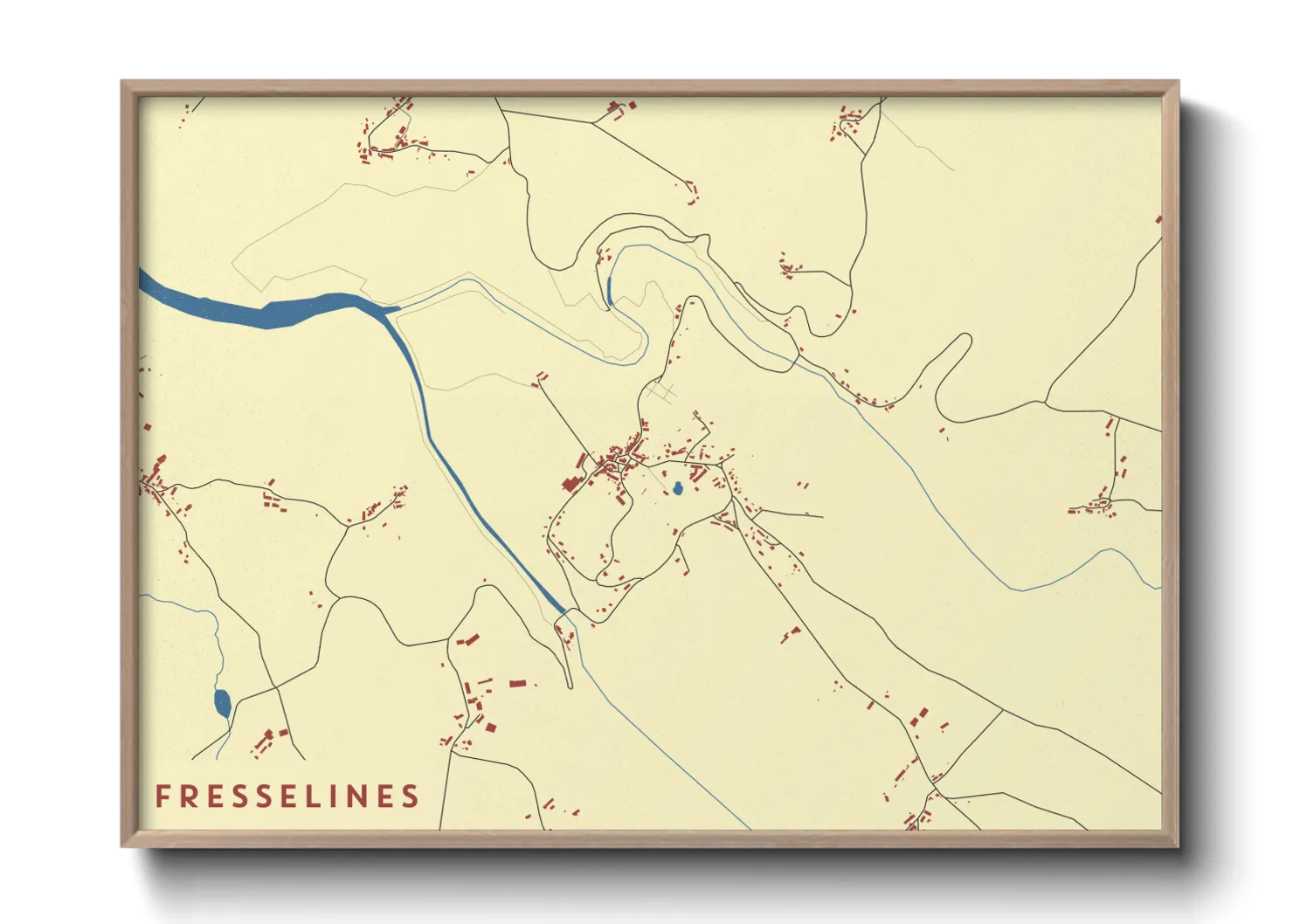Une affiche de carte sur Fresselines