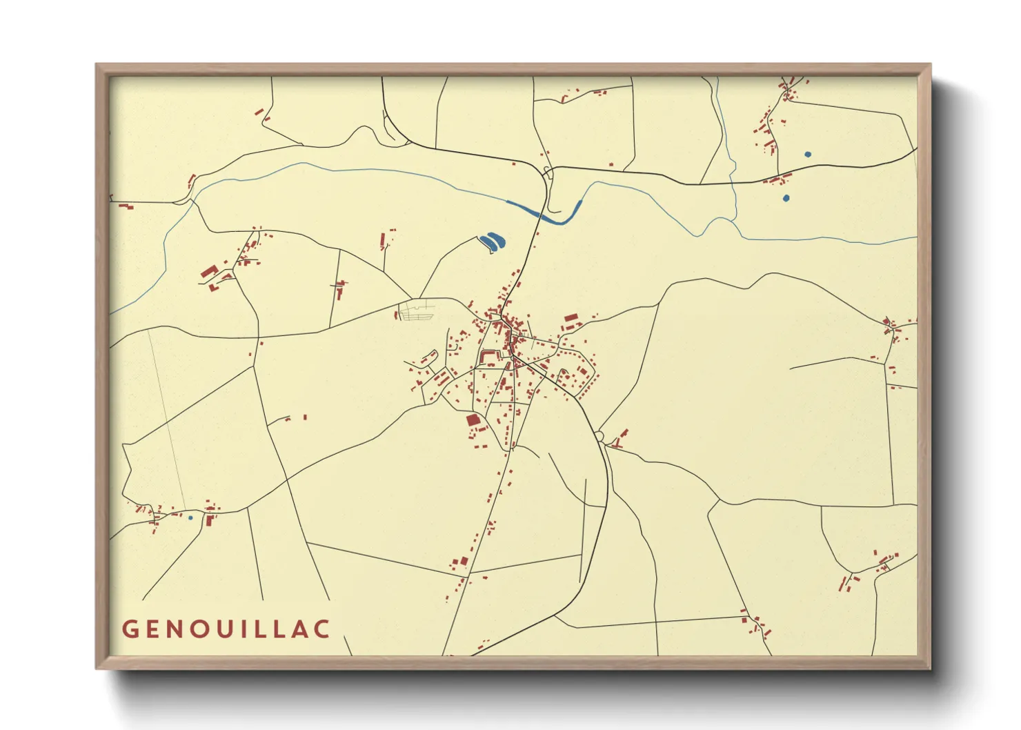Une affiche de carte sur Genouillac
