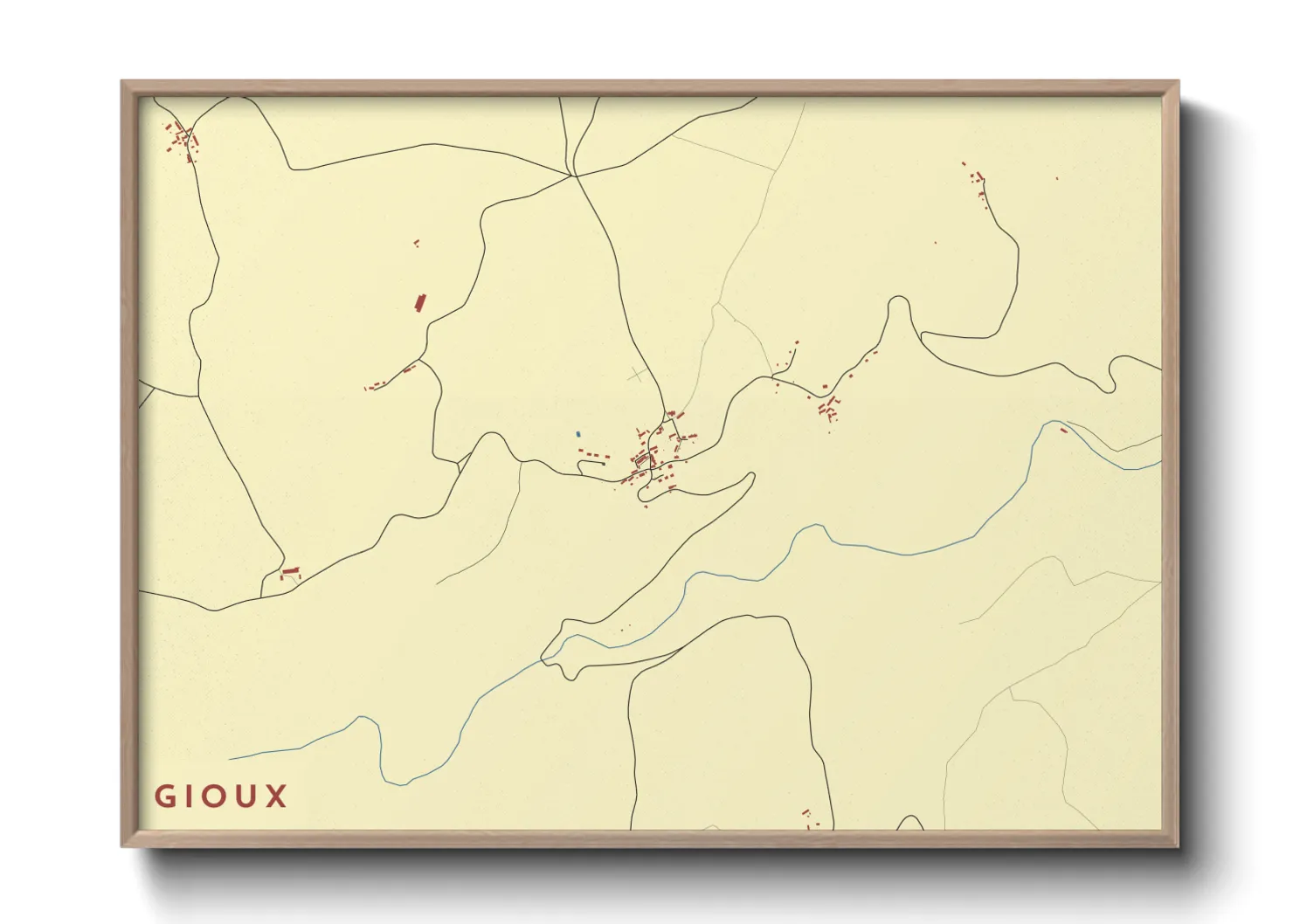 Une affiche de carte sur Gioux