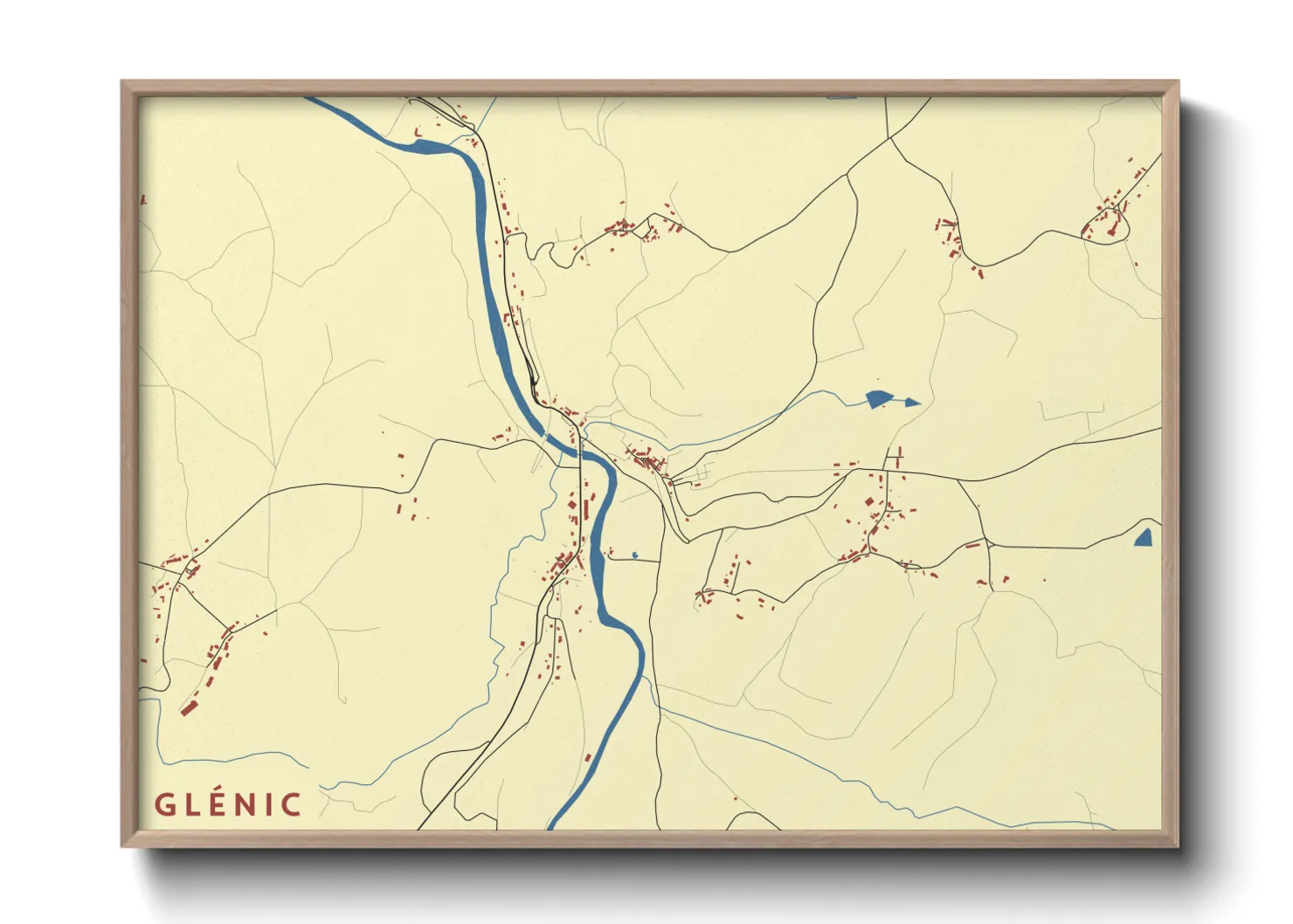 Une affiche de carte sur Glénic