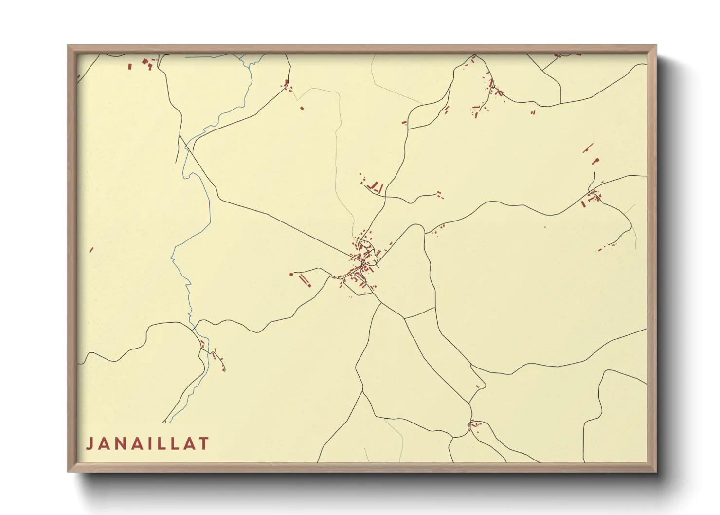 Une affiche de carte sur Janaillat