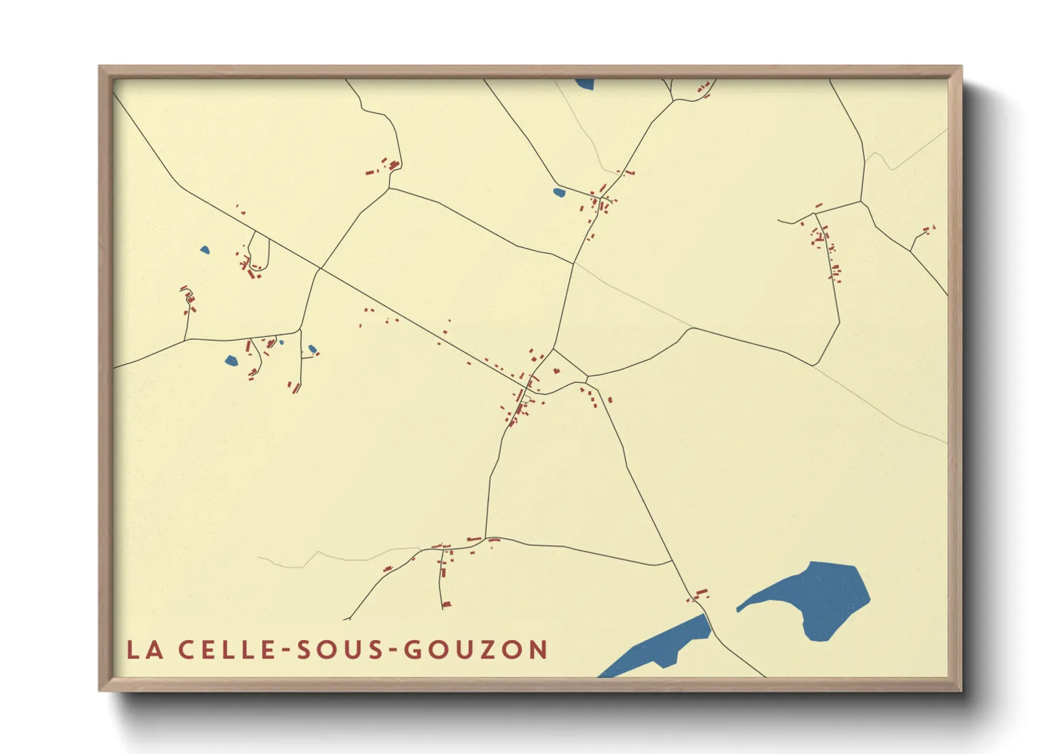 Une affiche de carte sur La Celle-sous-Gouzon