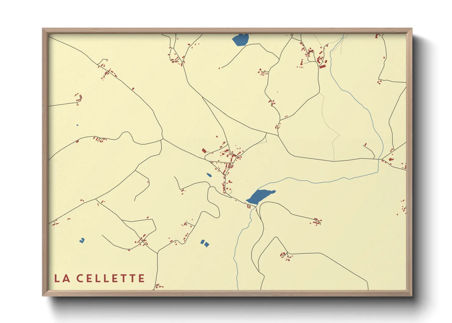 Une affiche de carte sur La Cellette