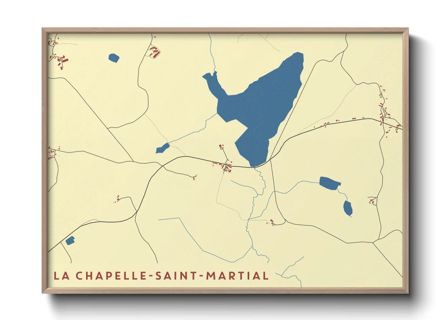 Une affiche de carte sur La Chapelle-Saint-Martial