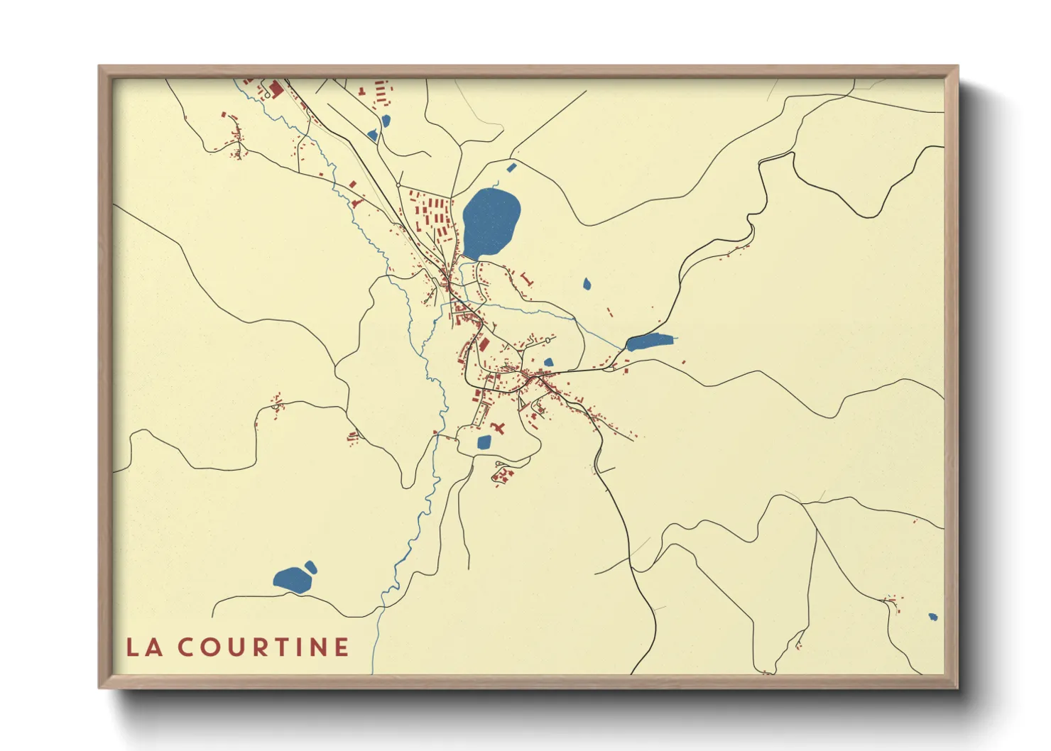 Une affiche de carte sur La Courtine