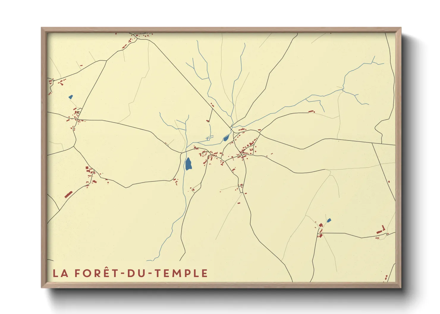 Une affiche de carte sur La Forêt-du-Temple
