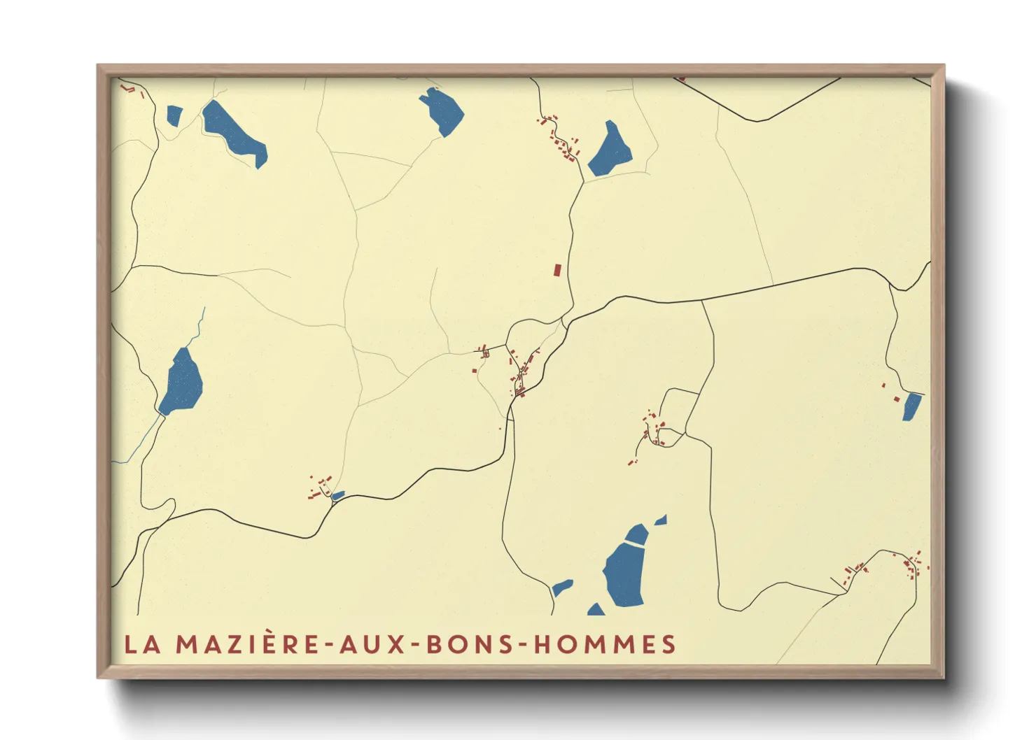 Une affiche de carte sur La Mazière-aux-Bons-Hommes
