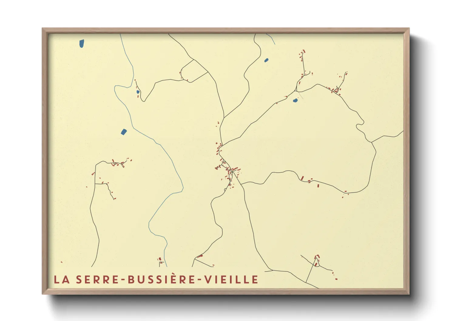 Une affiche de carte sur La Serre-Bussière-Vieille