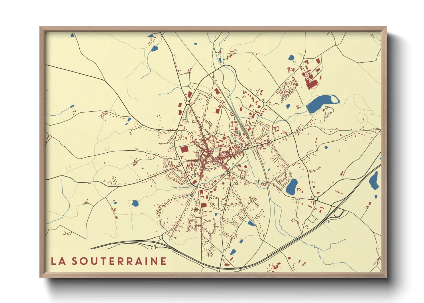 Une affiche de carte sur La Souterraine
