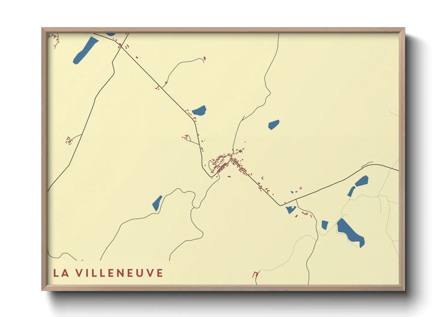 Une affiche de carte sur La Villeneuve