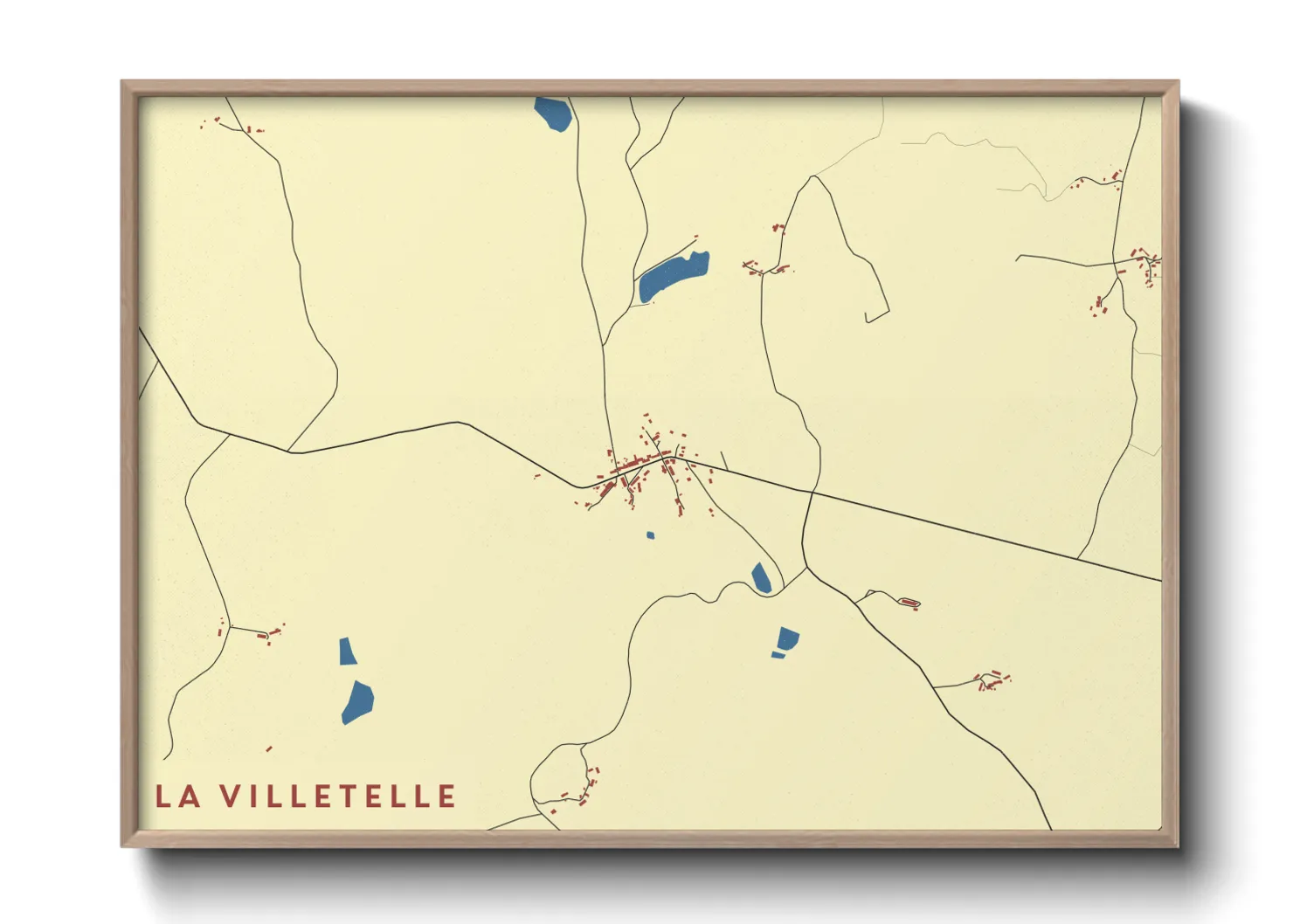Une affiche de carte sur La Villetelle