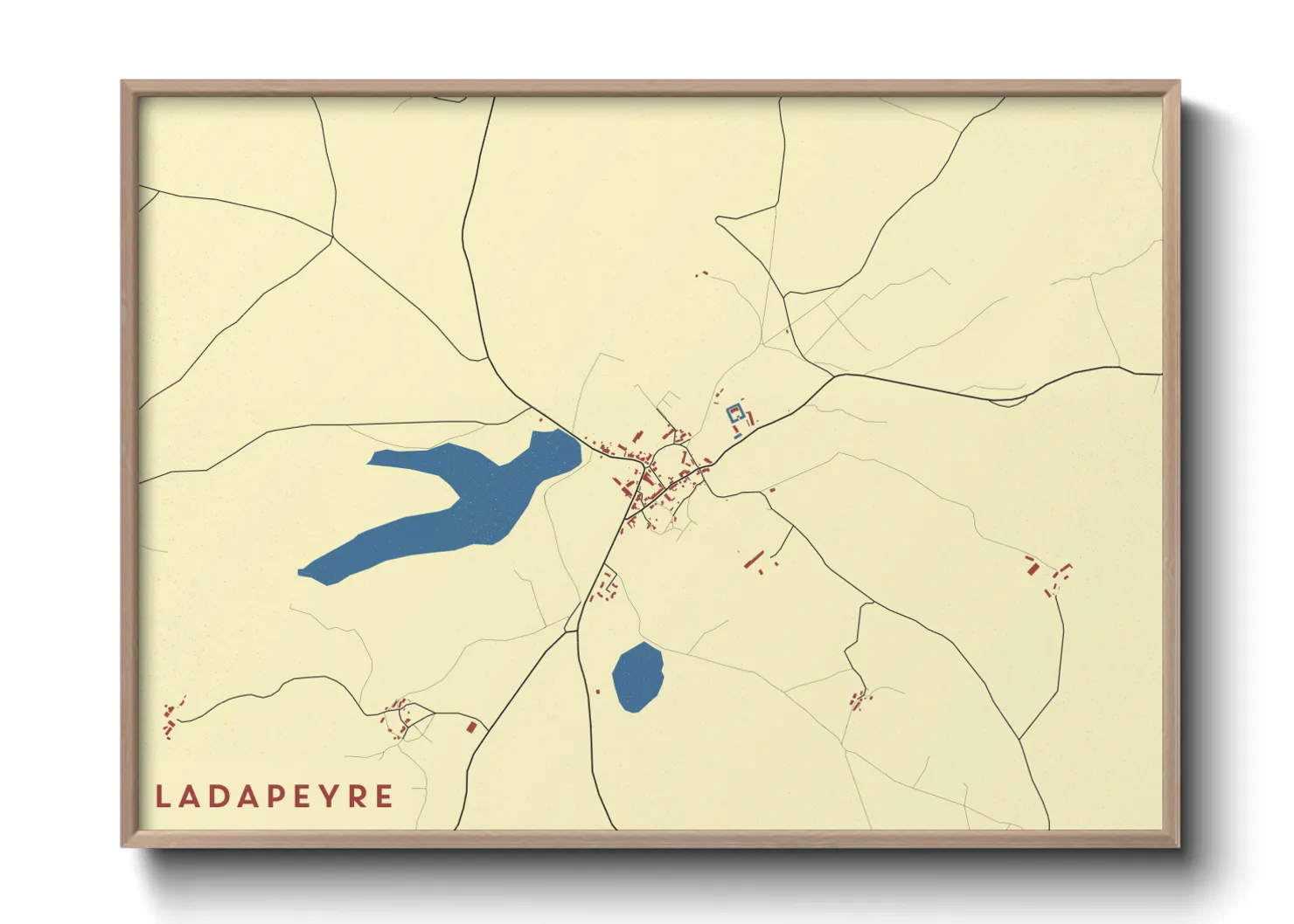 Une affiche de carte sur Ladapeyre