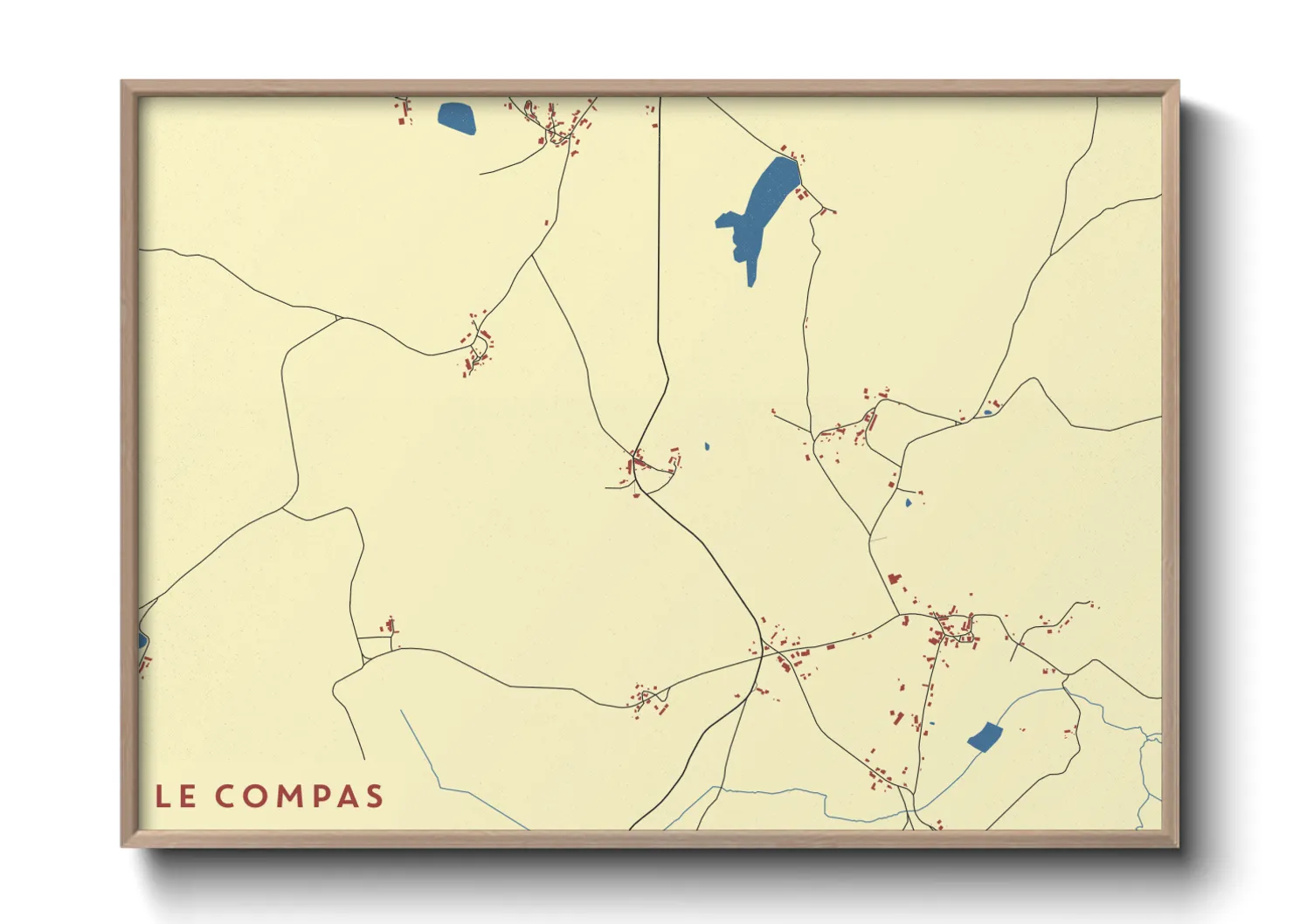 Une affiche de carte sur Le Compas
