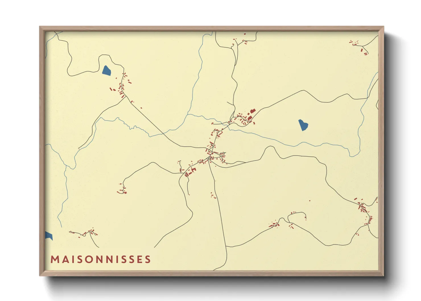 Une affiche de carte sur Maisonnisses
