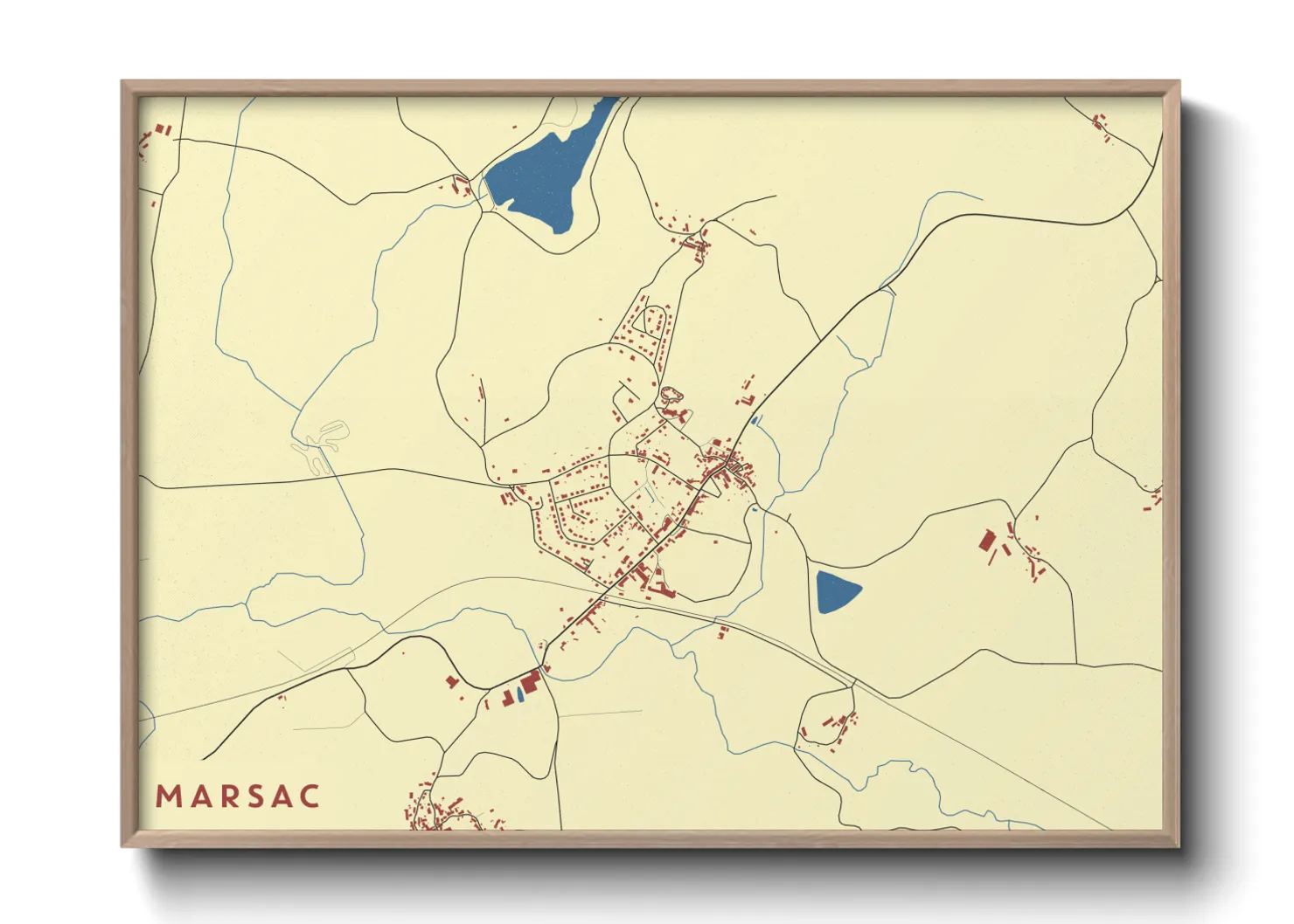 Une affiche de carte sur Marsac