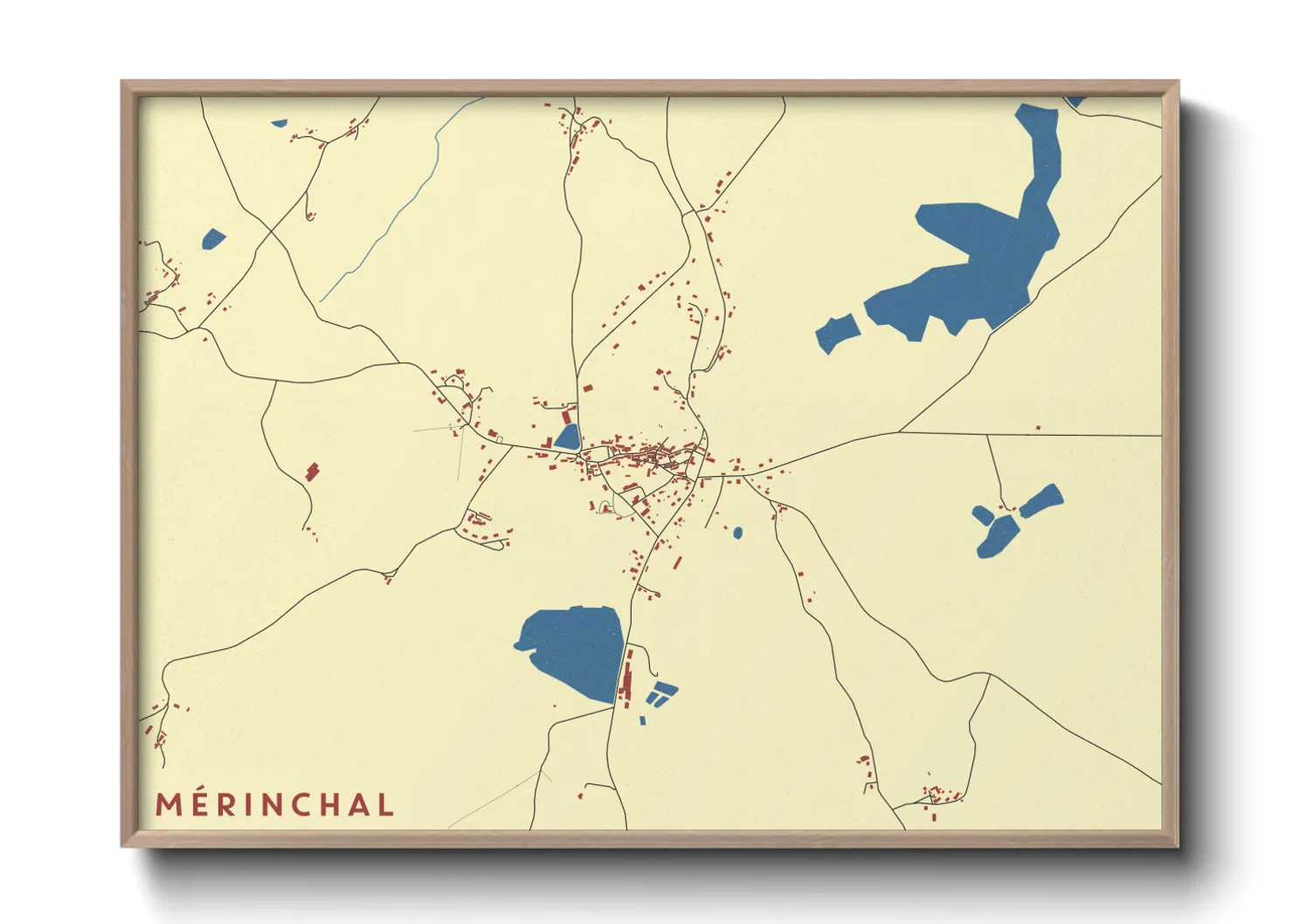 Une affiche de carte sur Mérinchal