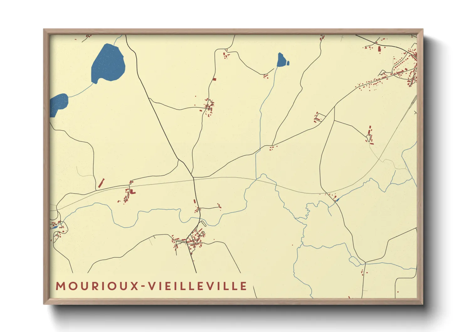 Une affiche de carte sur Mourioux-Vieilleville