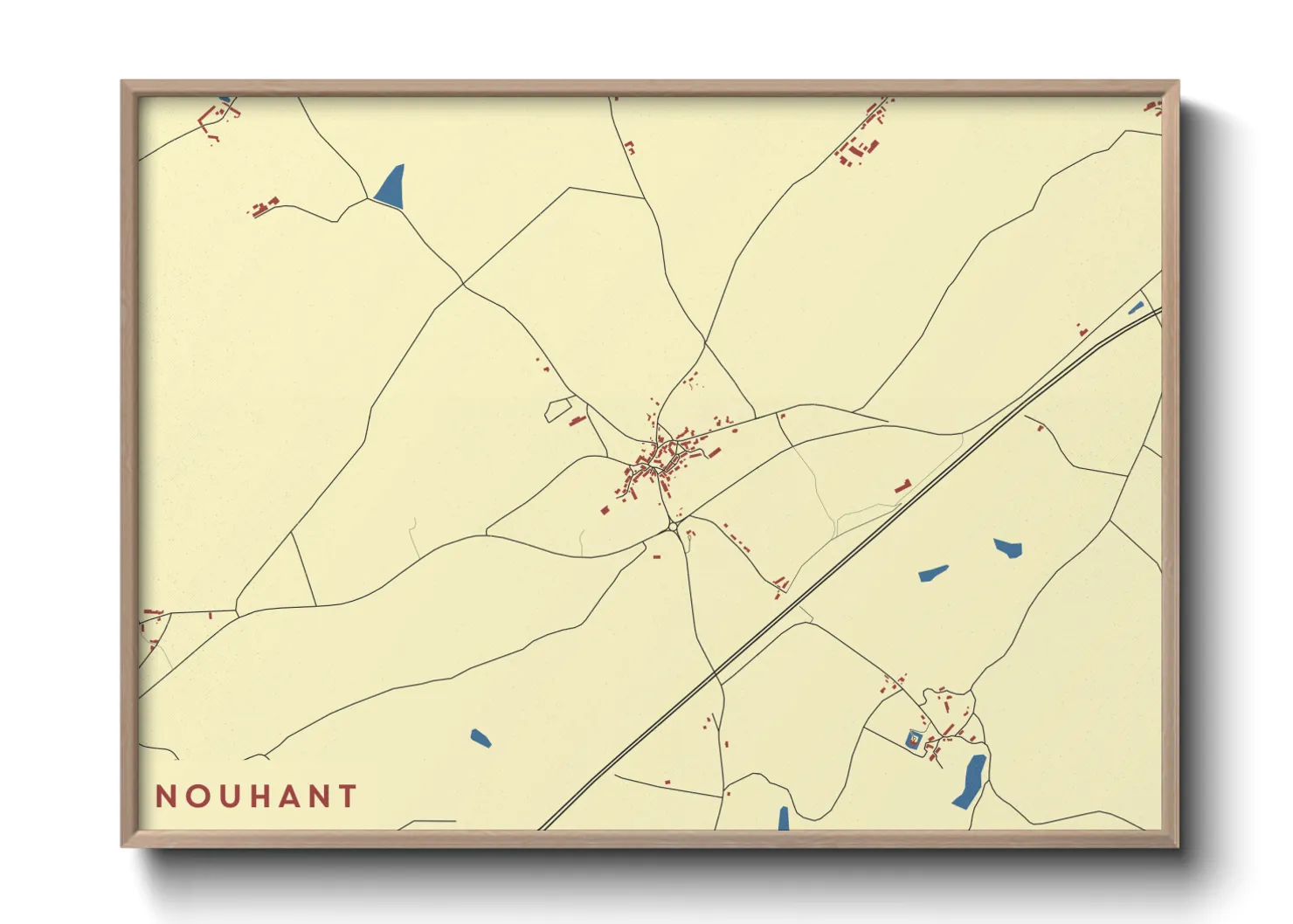 Une affiche de carte sur Nouhant