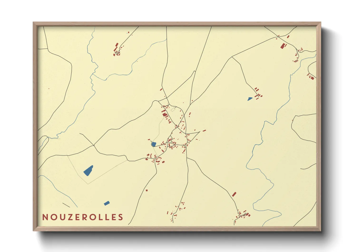 Une affiche de carte sur Nouzerolles
