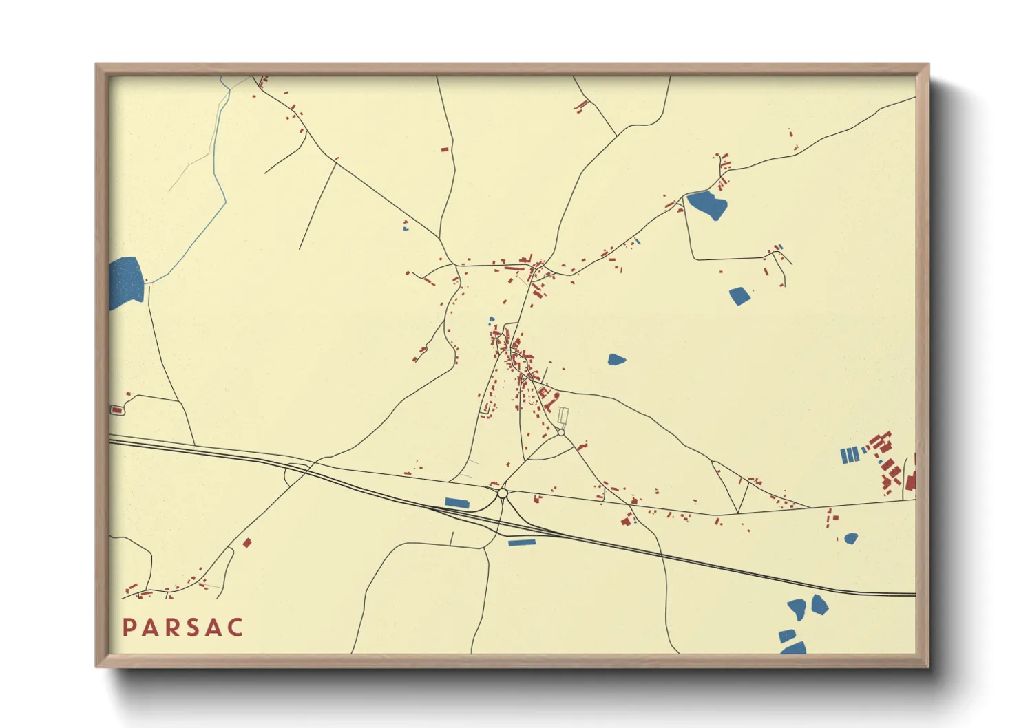 Une affiche de carte sur Parsac