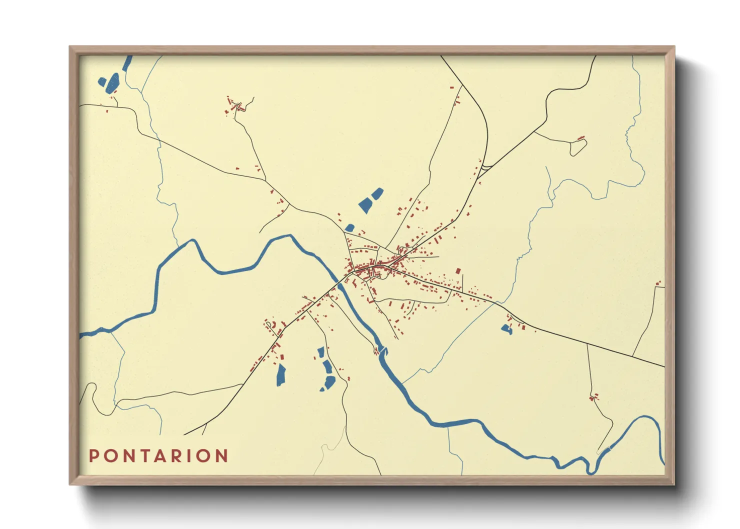 Une affiche de carte sur Pontarion