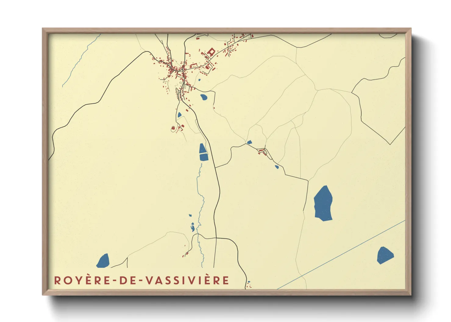 Une affiche de carte sur Royère-de-Vassivière