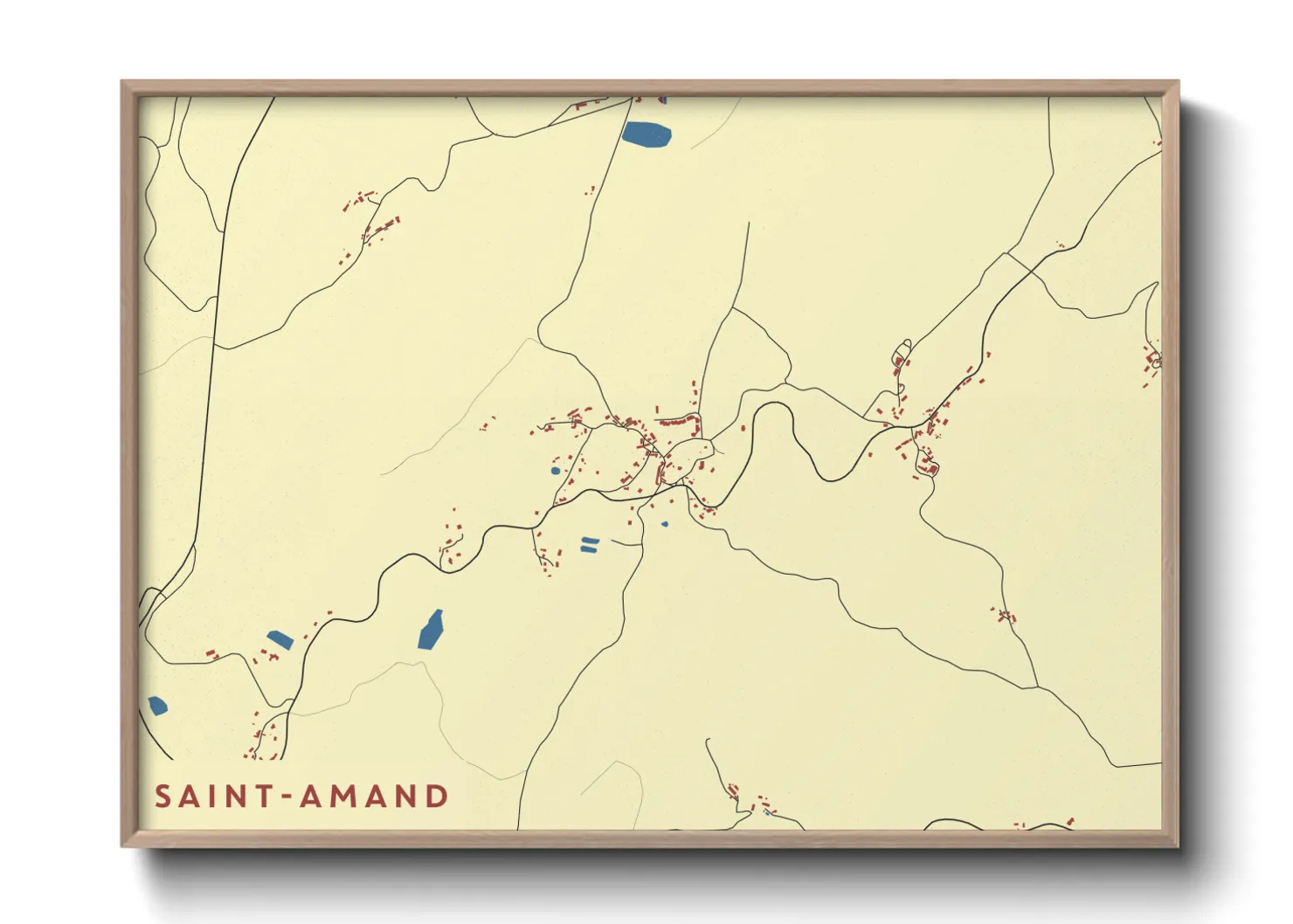 Une affiche de carte sur Saint-Amand