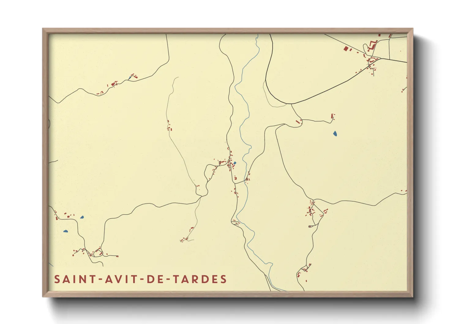 Une affiche de carte sur Saint-Avit-de-Tardes