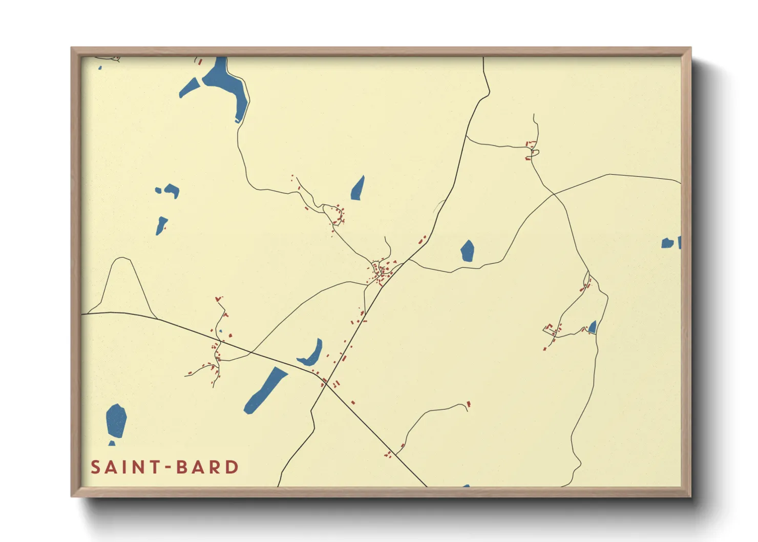 Une affiche de carte sur Saint-Bard