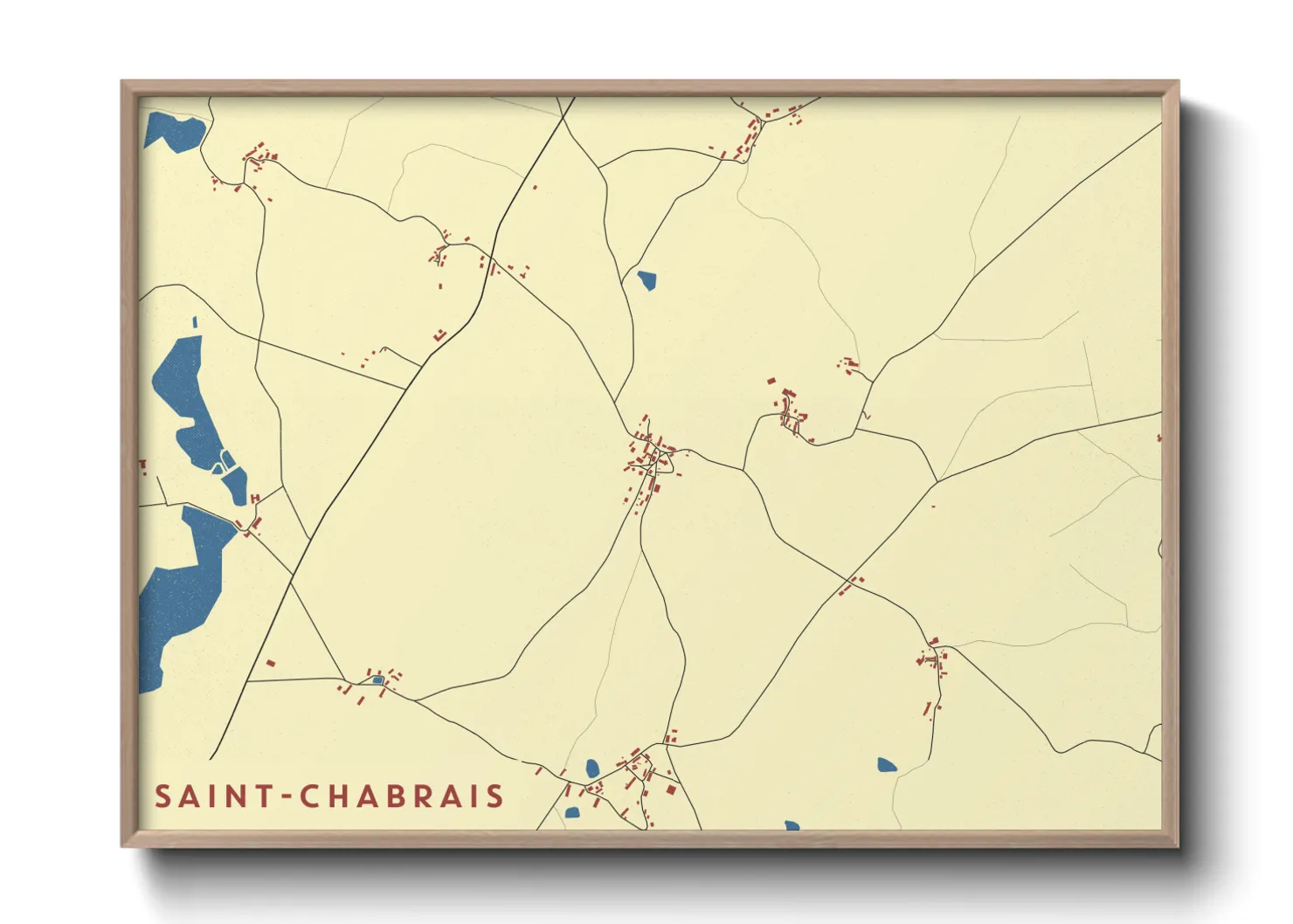 Une affiche de carte sur Saint-Chabrais