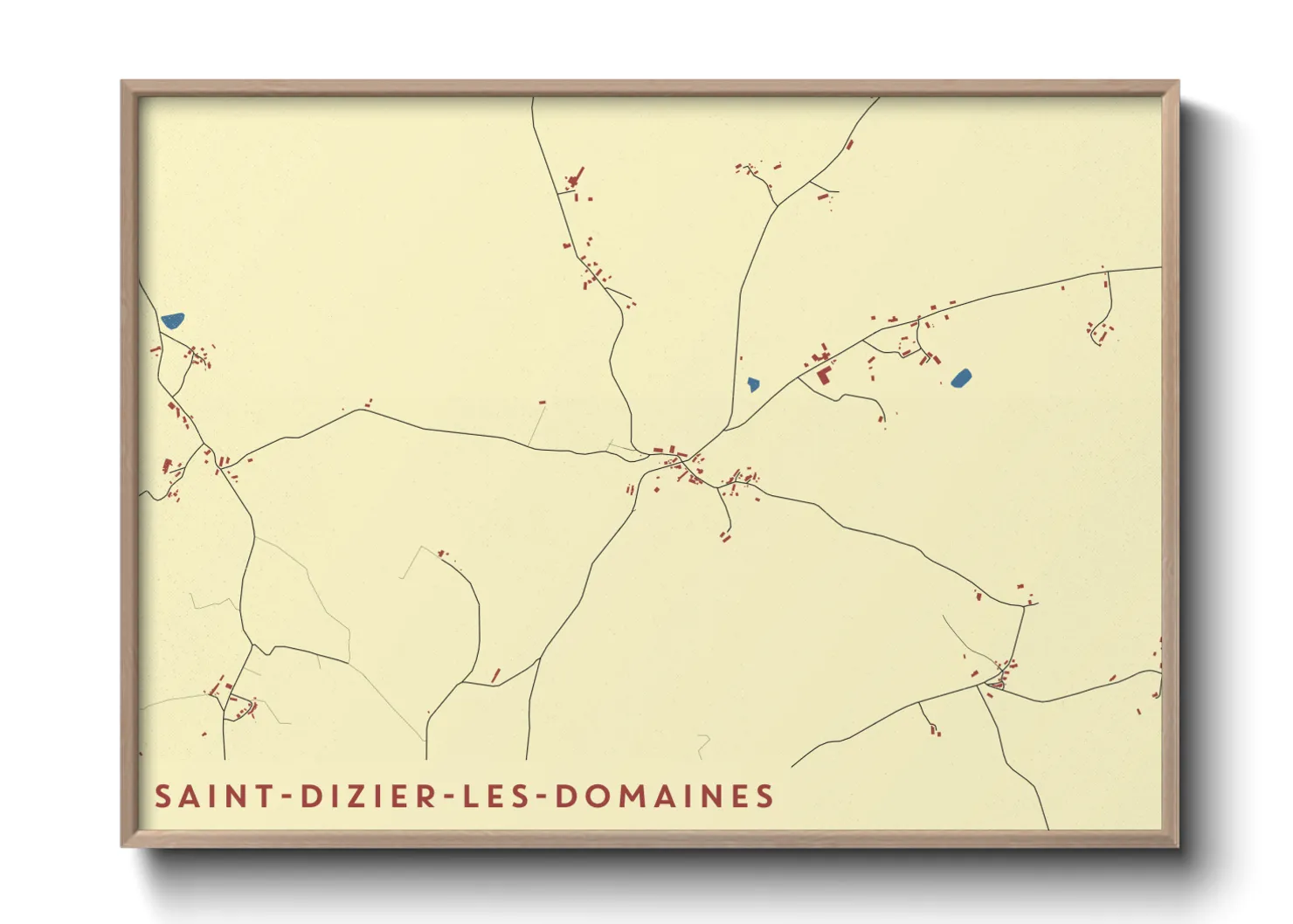Une affiche de carte sur Saint-Dizier-les-Domaines