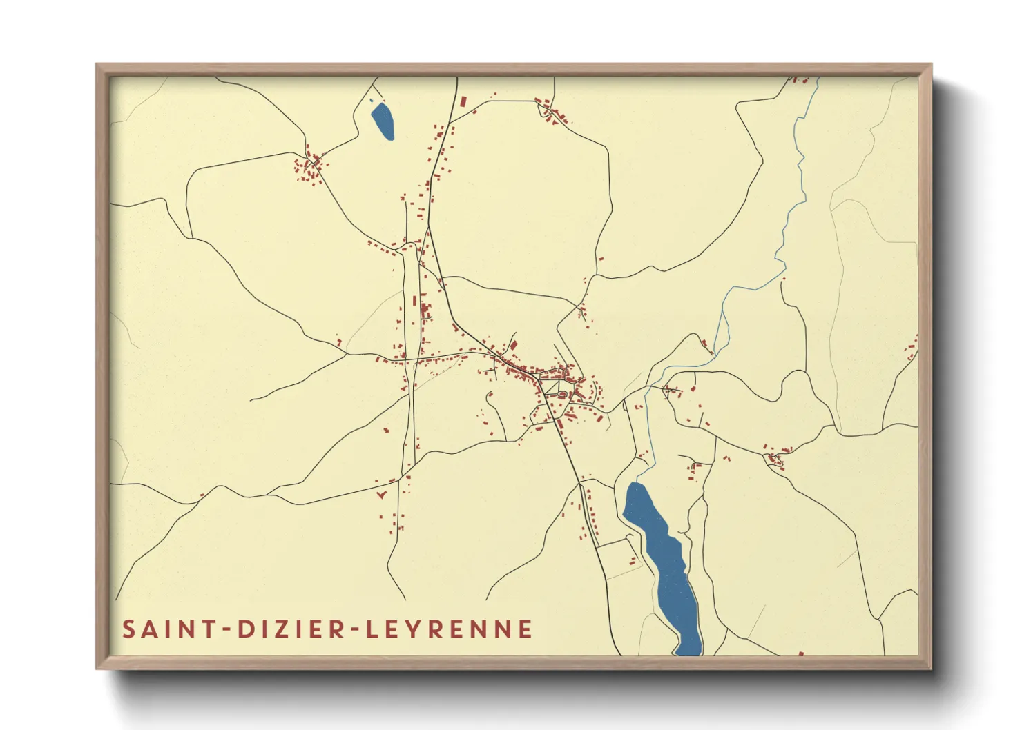 Une affiche de carte sur Saint-Dizier-Leyrenne