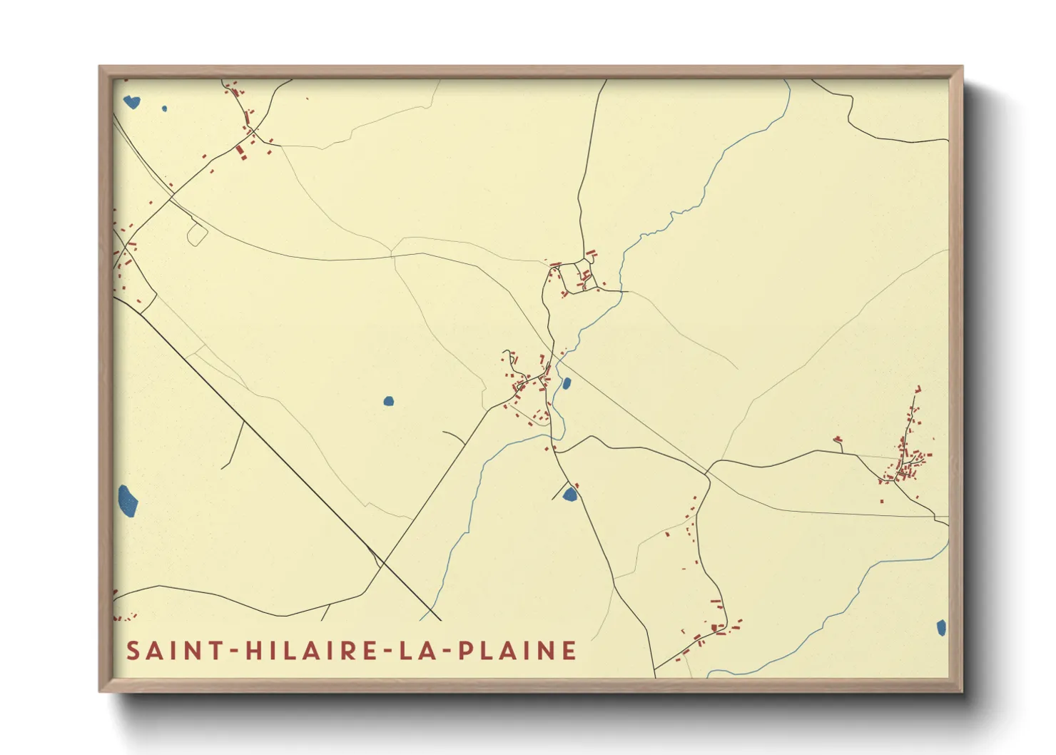 Une affiche de carte sur Saint-Hilaire-la-Plaine
