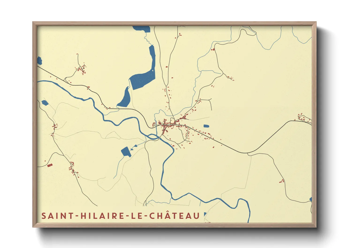Une affiche de carte sur Saint-Hilaire-le-Château