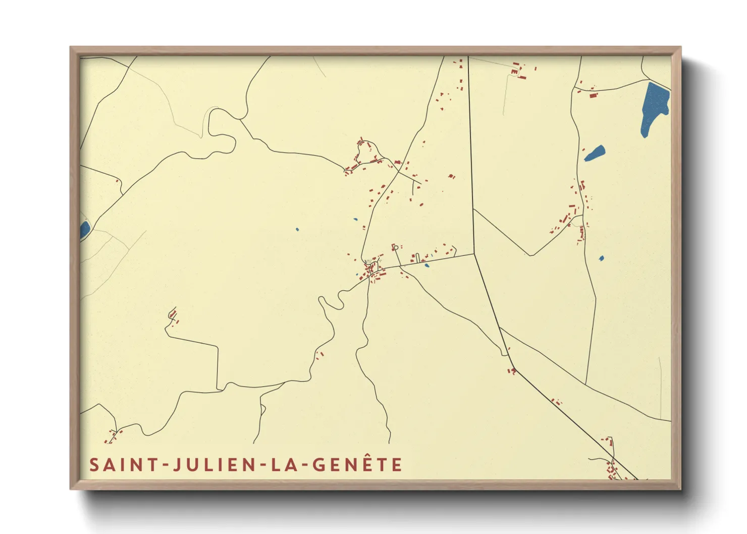 Une affiche de carte sur Saint-Julien-la-Genête