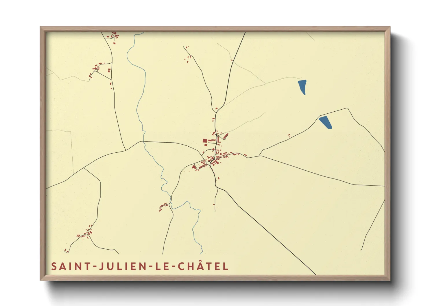 Une affiche de carte sur Saint-Julien-le-Châtel