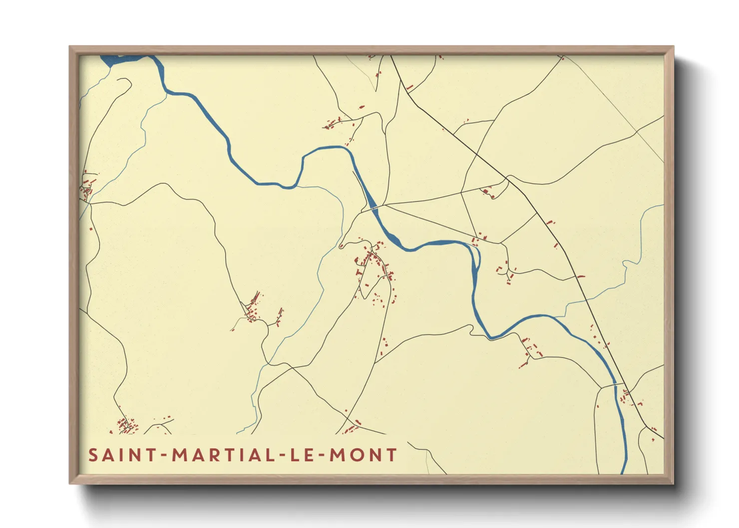 Une affiche de carte sur Saint-Martial-le-Mont